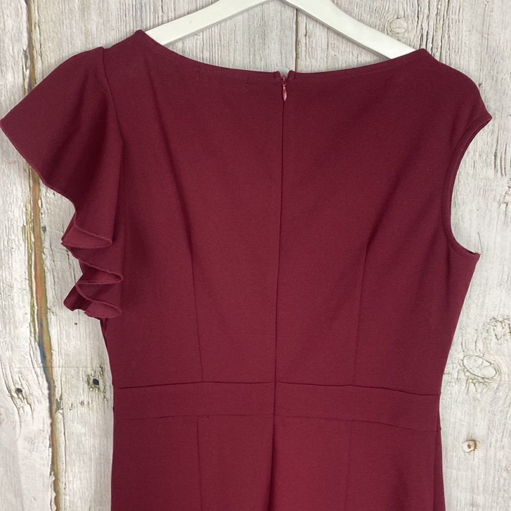 Aisize High Neck Ruffle Fitted Midi Dress Size Large - Picture 6 of 8